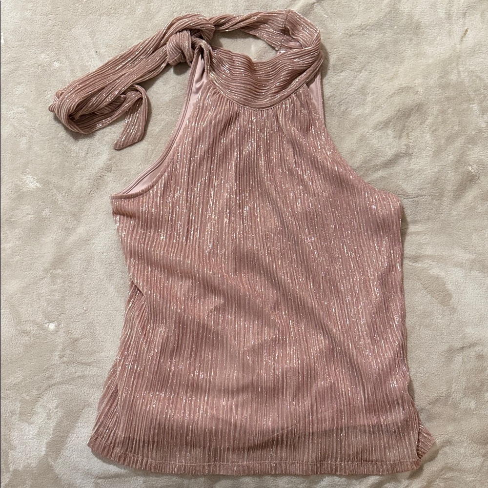 Elegant Rose Gold Sleeveless Top